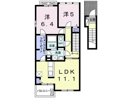 ビアンカ・フェリーチェ I(2LDK/2階)の間取り写真