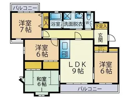 リーブルハイツ(4LDK/1階)の間取り写真
