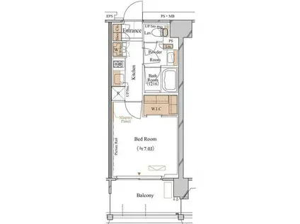 ブランシエスタ久が原(1K/4階)の間取り写真