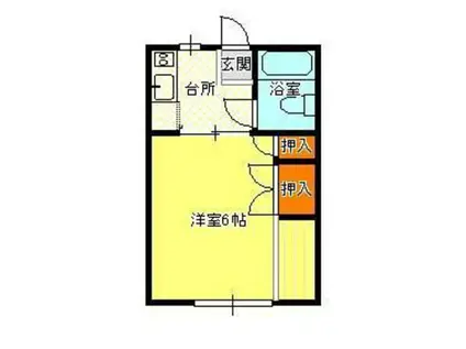 山田ハイツI(1K/2階)の間取り写真