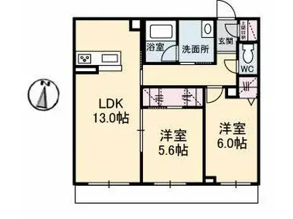 グラン クレール(2LDK/1階)の間取り写真