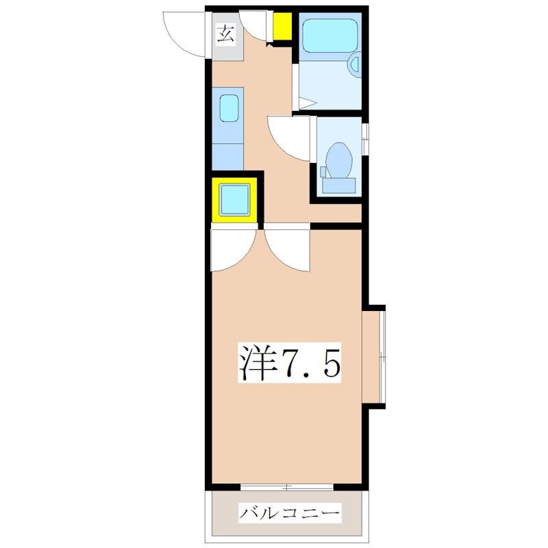 メゾン宇宿(1K/2階)の間取り写真