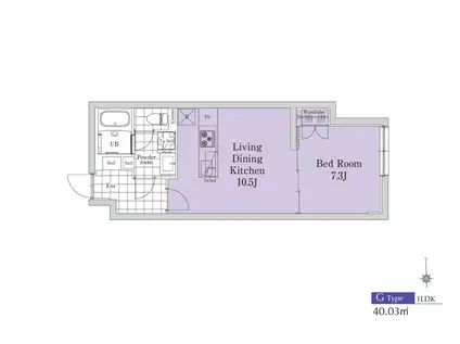 EXAM新中野II(1LDK/4階)の間取り写真