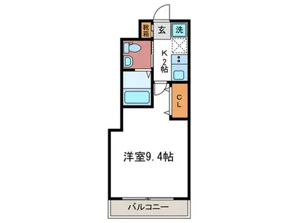 シェルコート北白川(1K/2階)の間取り写真