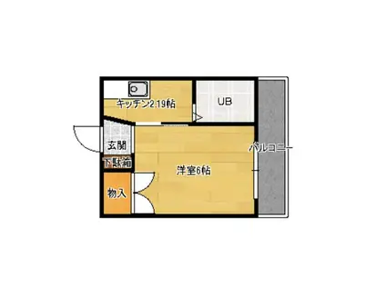 東雲ハイツ(1K/4階)の間取り写真