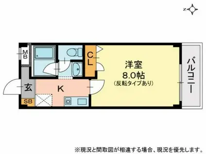 アージュ伊島(1K/2階)の間取り写真