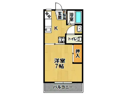 ダイカツマンション(1K/3階)の間取り写真