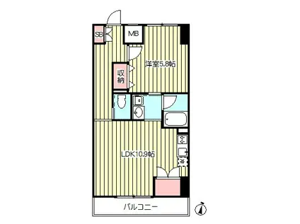 ハーモニースクエア(1LDK/3階)の間取り写真