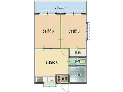 000204VILLAGE (2DK/2階)の間取り写真