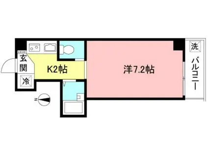 ベルエキップ(1K/1階)の間取り写真