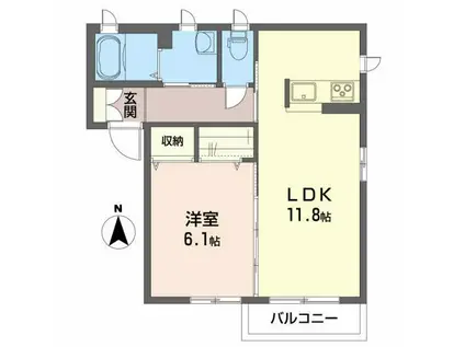 メゾンピュア(1LDK/1階)の間取り写真