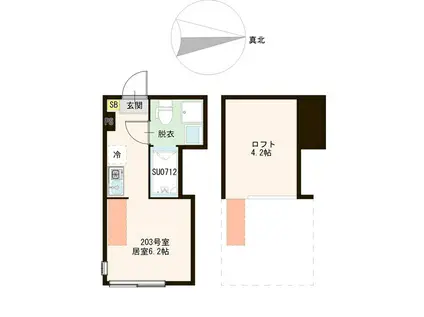 ル・リヴァージュ中川(ワンルーム/2階)の間取り写真