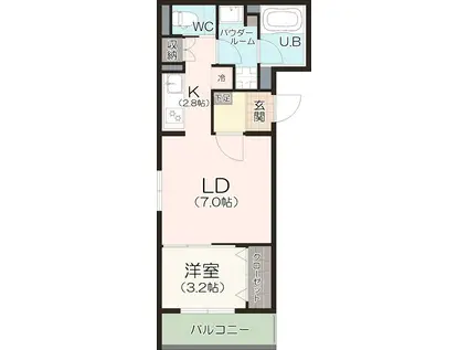 ヒル フィロトリー(1LDK/2階)の間取り写真