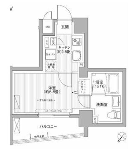 ルヴェール日本橋小伝馬町(1K/5階)の間取り写真