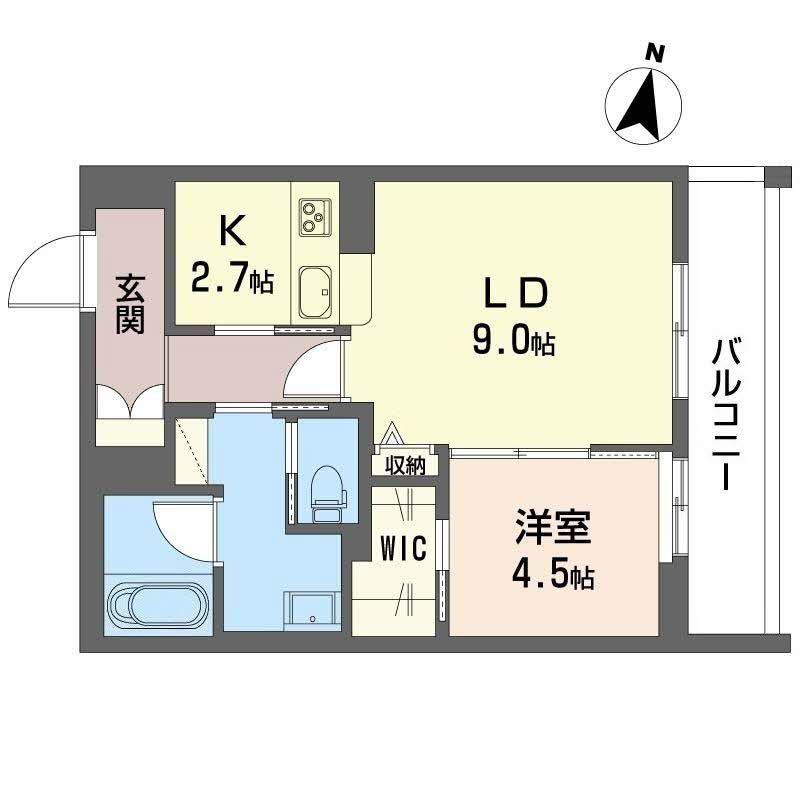 フォルビート八橋(1LDK/3階)の間取り写真