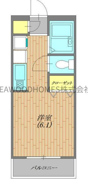 四季彩館(ワンルーム/2階)の間取り写真