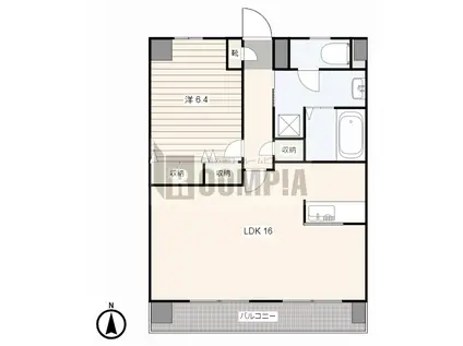 サンビーム八代(1LDK/3階)の間取り写真