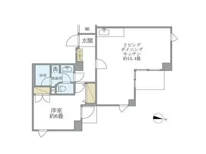 DRホームズ笹塚駅前(1LDK/2階)の間取り写真