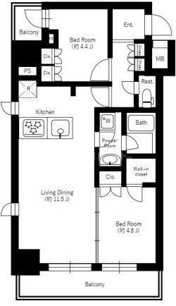 DIPS赤羽RESIDENCE(2LDK/6階)の間取り写真
