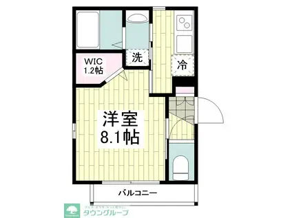 VERDE STYLE(1K/2階)の間取り写真