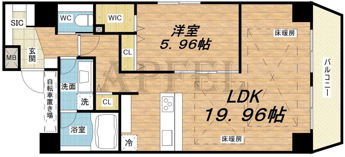 BANIX北堀江(1LDK/11階)の間取り写真