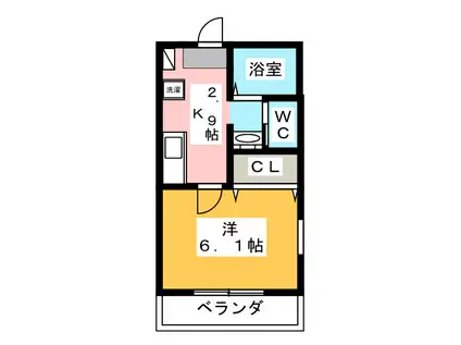 グローリア・ハイム(1K/1階)の間取り写真