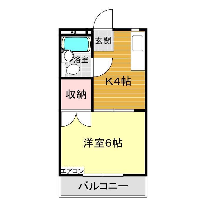 クールハイツKANEHIRA(1K/2階)の間取り写真