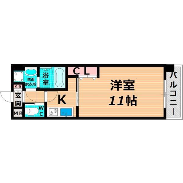アーバンフラッツ城東(1K/7階)の間取り写真