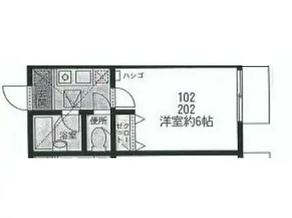 リーヴェルポート岸根公園II(1K/2階)の間取り写真