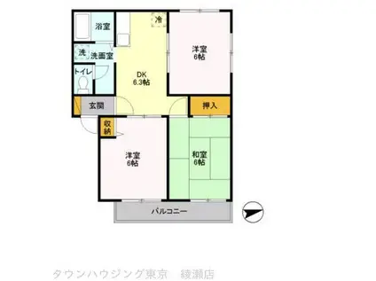 メゾンベール(3DK/2階)の間取り写真