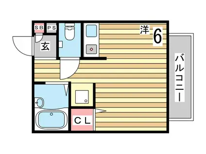 パセオミフネA棟(ワンルーム/2階)の間取り写真