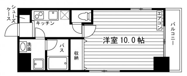 CASA FELICE(1K/6階)の間取り写真
