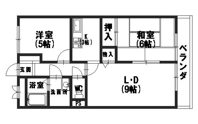 ヴィラアバンセ(2LDK/2階)の間取り写真