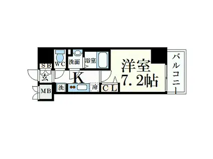 プレサンス久屋大通公園セラフィ(1K/14階)の間取り写真