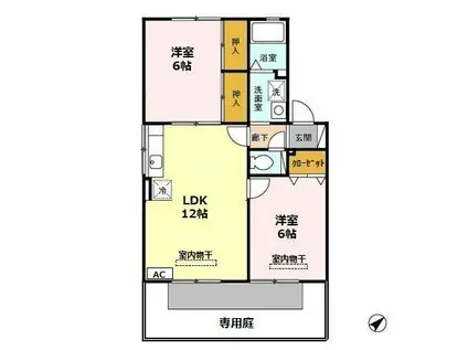 セジュール東山田III(2LDK/1階)の間取り写真