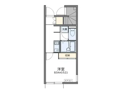 コンフォート(1K/1階)の間取り写真