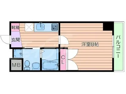 S-FORT江坂LIBERTS(1K/3階)の間取り写真