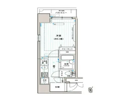 アフェクシオン日本橋人形町(1K/6階)の間取り写真