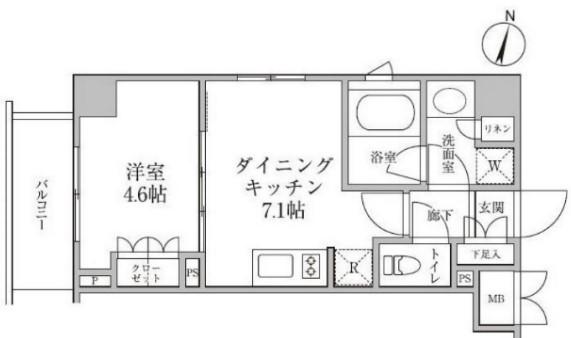レジディア神楽坂II(1DK/3階)の間取り写真