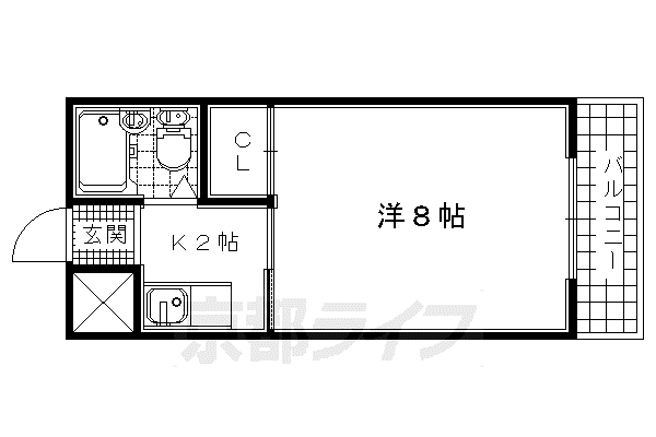 コート黄檗(1K/2階)の間取り写真