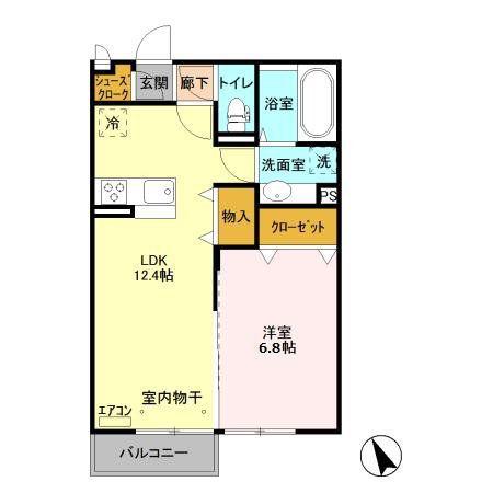 ドッグ・デイズ(1LDK/2階)の間取り写真
