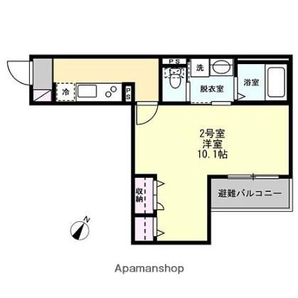 ヴィラージュ辻堂(1K/1階)の間取り写真