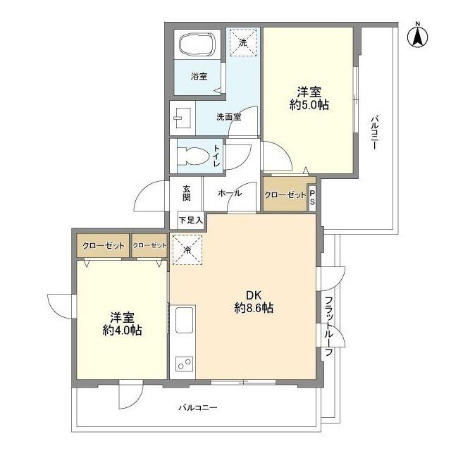 PEABODY HOMES NAKANOSAKAUE(2DK/3階)の間取り写真