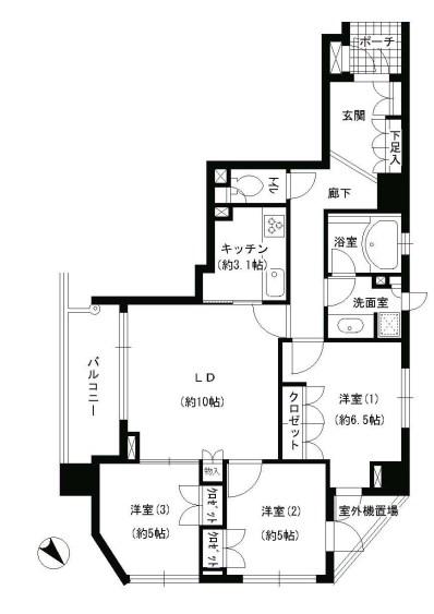 エスティメゾン巣鴨(3LDK/3階)の間取り写真
