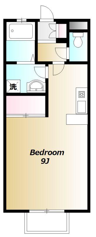 Kメゾン(1K/2階)の間取り写真