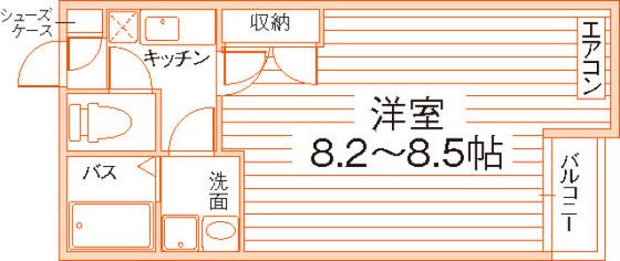 クレフラスト中井町(1K/1階)の間取り写真