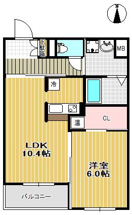 セレブリゾート旭ヶ丘(1LDK/2階)の間取り写真