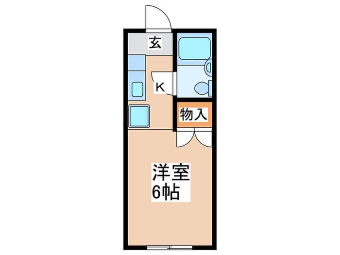 第2ヒカリハイツ(1K/1階)の間取り写真