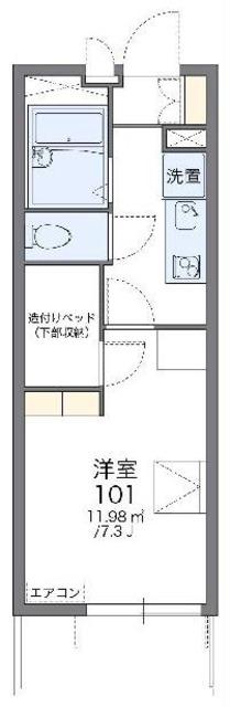 レオパレス喜沢美園(1K/1階)の間取り写真