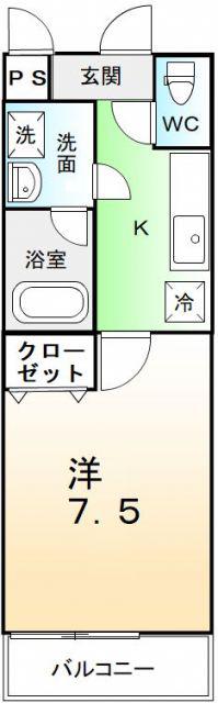 フジパレス浜寺ノースVI番館(1K/1階)の間取り写真